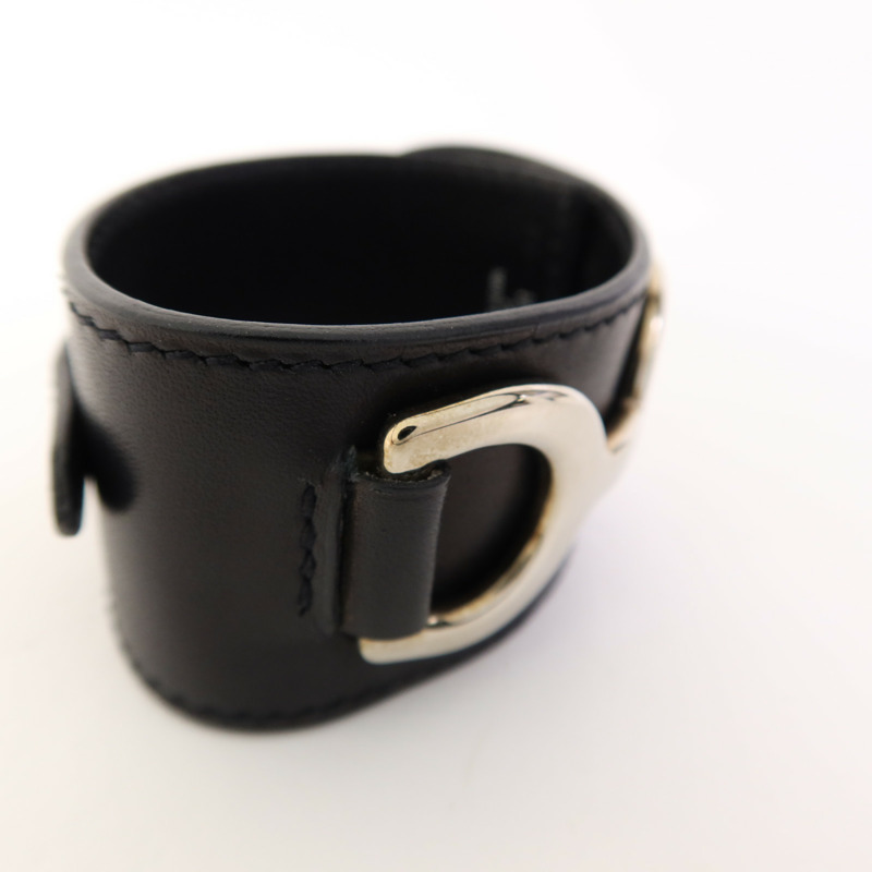 HERMES 皮革Bangle銀扣手鐲-13