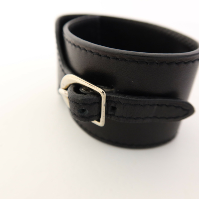 HERMES 皮革Bangle銀扣手鐲-14