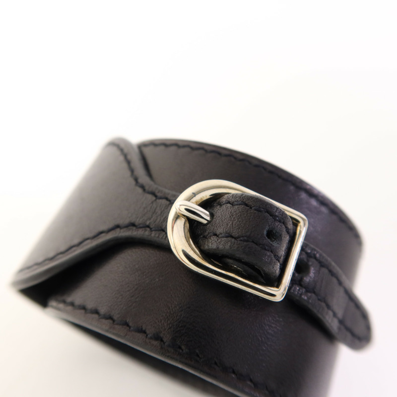 HERMES 皮革Bangle銀扣手鐲-15