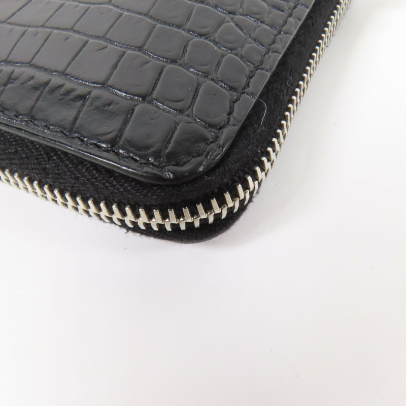 SAINT LAURENT 牛皮皮革Embossed Wallet銀扣錢包-5