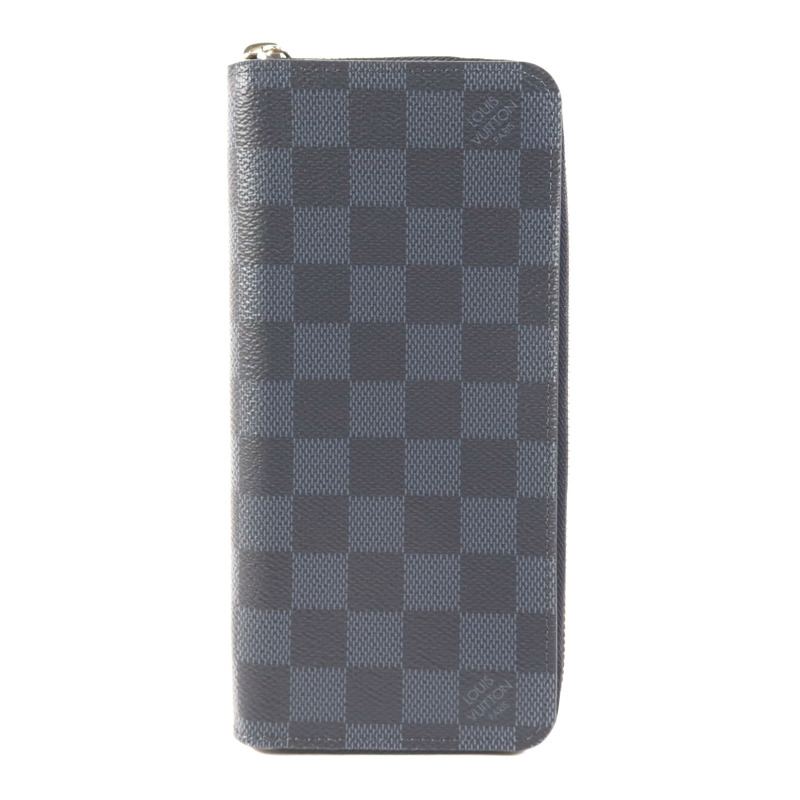 LOUIS VUITTON Damier Graphite Zipper Wallet Vertical銀扣長錢包-0