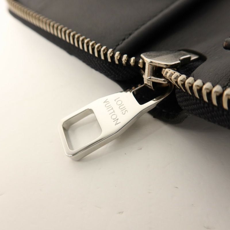 LOUIS VUITTON Damier Graphite Zipper Wallet Vertical銀扣長錢包-8