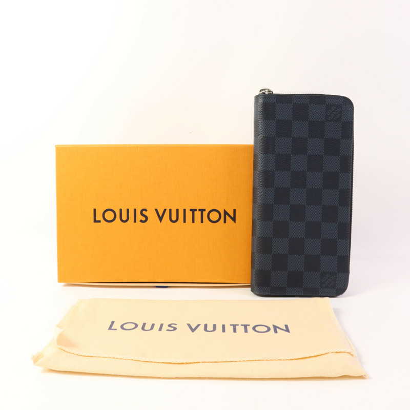 LOUIS VUITTON Damier Graphite Zipper Wallet Vertical銀扣長錢包-9