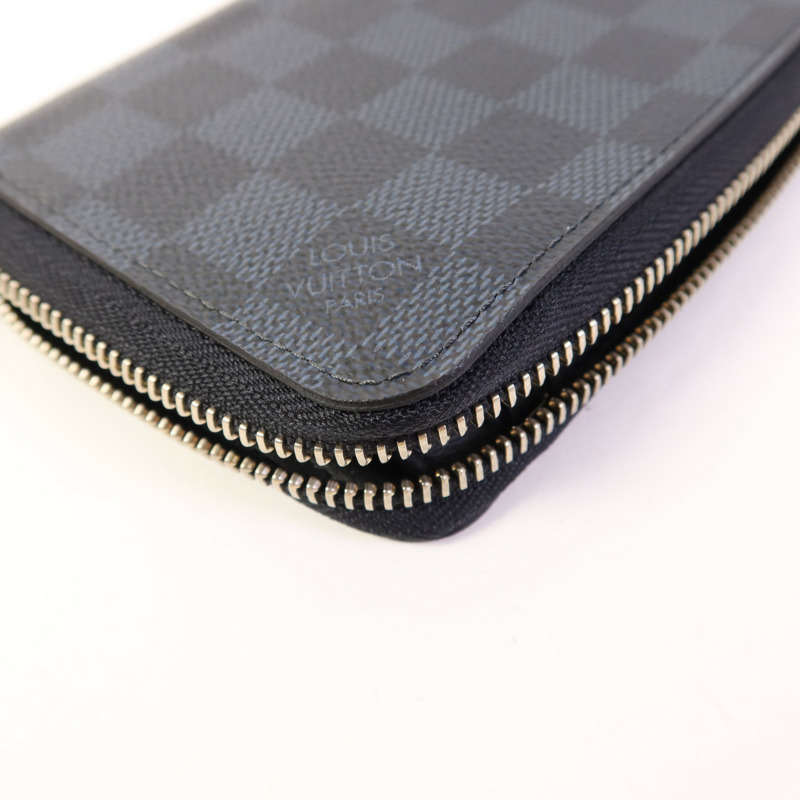 LOUIS VUITTON Damier Graphite Zipper Wallet Vertical銀扣長錢包-10