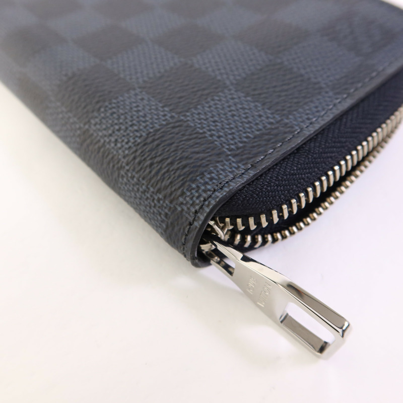 LOUIS VUITTON Damier Graphite Zipper Wallet Vertical銀扣長錢包-11