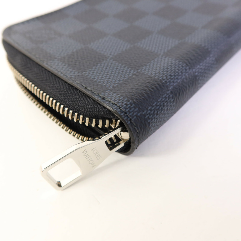 LOUIS VUITTON Damier Graphite Zipper Wallet Vertical銀扣長錢包-12