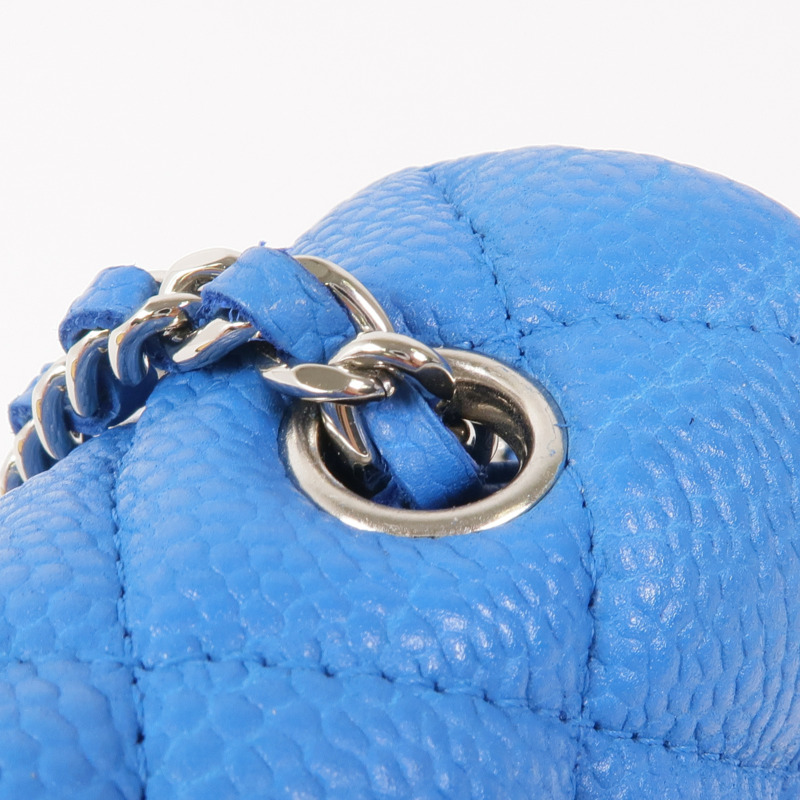 CHANEL 牛皮皮革Shoulder Bag銀扣肩背袋-10