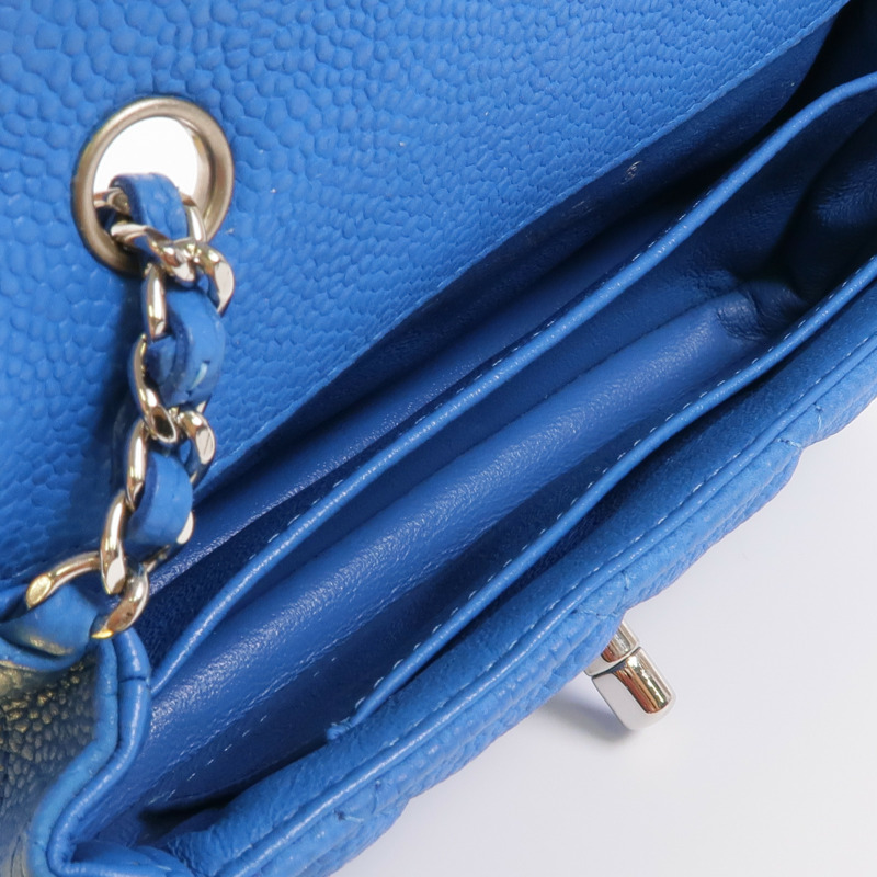 CHANEL 牛皮皮革Shoulder Bag銀扣肩背袋-12