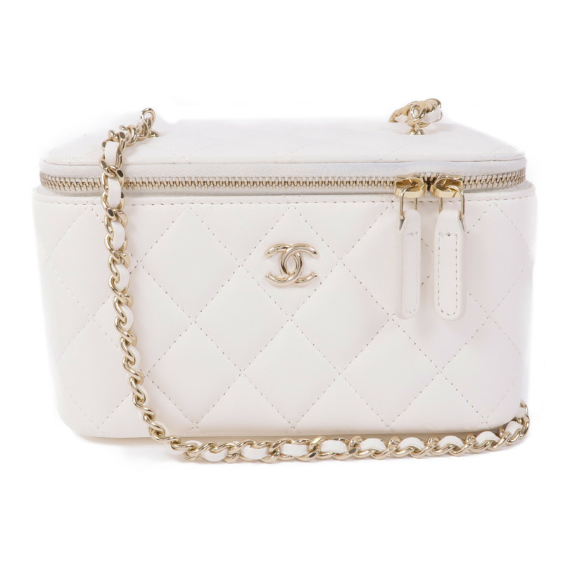 CHANEL 羊皮皮革Vanity Case金扣肩背袋-0