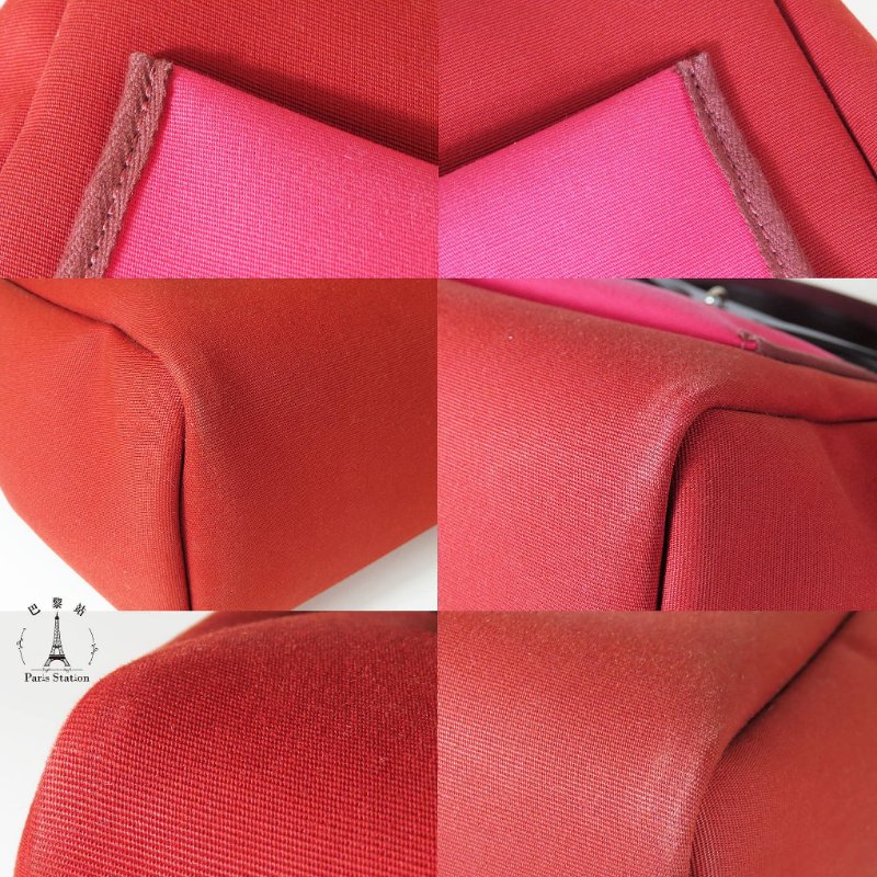 【巴黎站二手名牌專賣店】*現貨*HERMES 愛馬仕 真品*U刻HERBAG31磚紅色帆布咖啡色皮革手提肩背包-8