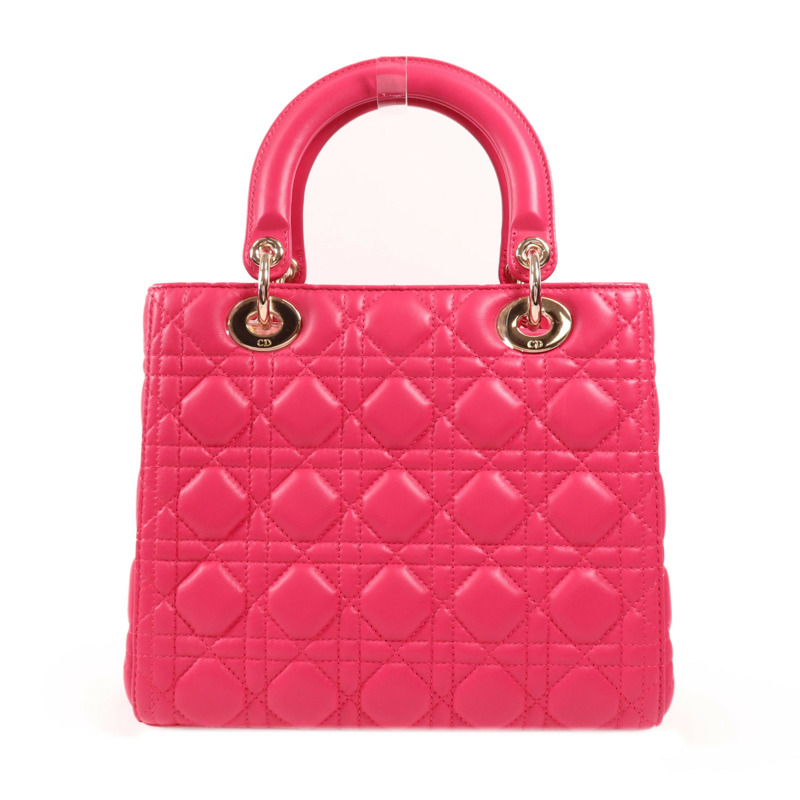 Dior 羊皮皮革Lady Dior Medium金扣手挽肩背兩用袋-1