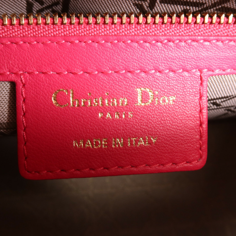 Dior 羊皮皮革Lady Dior Medium金扣手挽肩背兩用袋-5