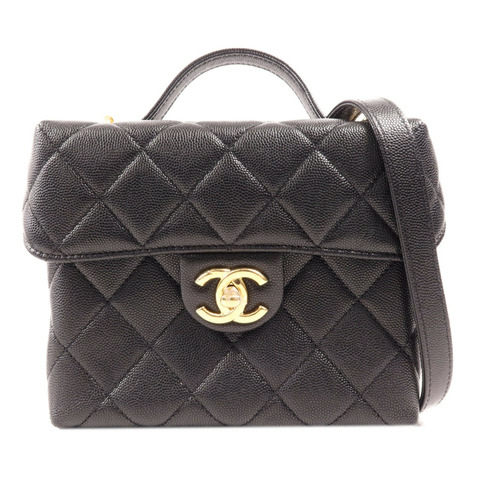 CHANEL 牛皮皮革Vanity金扣手挽肩背兩用袋