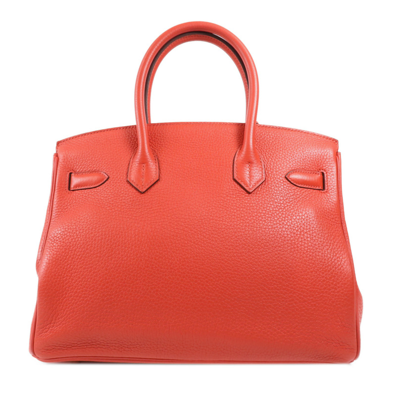 HERMES Clemence皮革Birkin 30金扣手挽袋Rouge Tomate-1