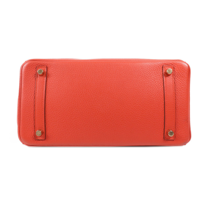 HERMES Clemence皮革Birkin 30金扣手挽袋Rouge Tomate-3