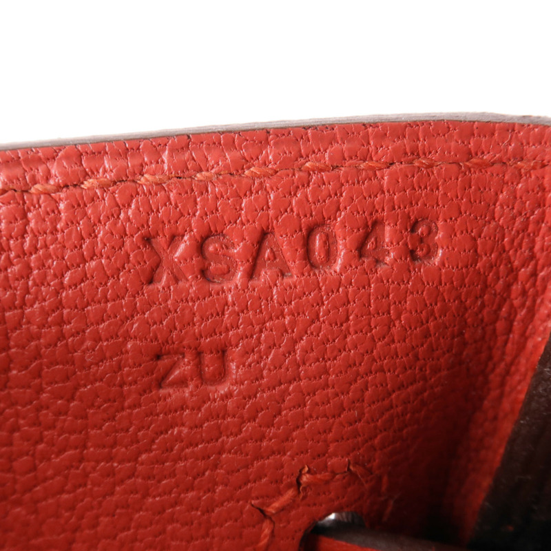 HERMES Clemence皮革Birkin 30金扣手挽袋Rouge Tomate-6