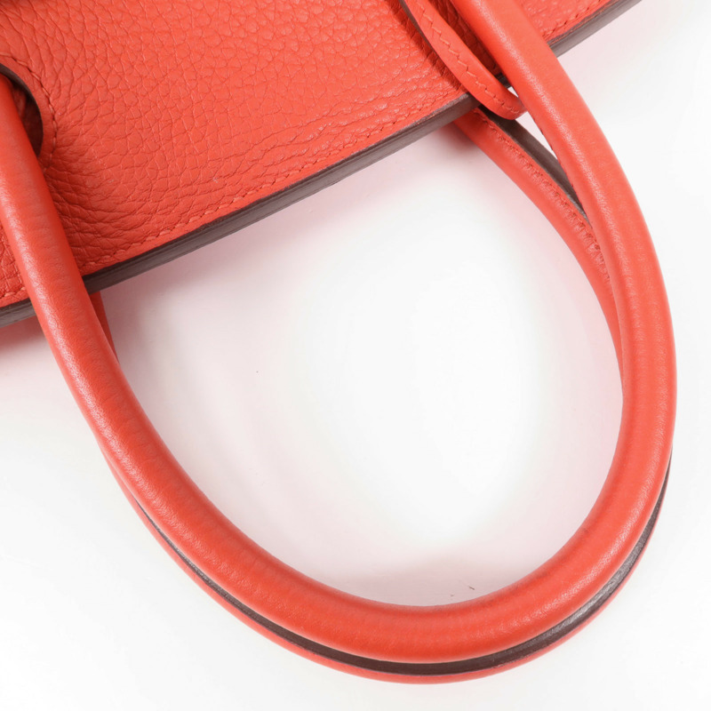 HERMES Clemence皮革Birkin 30金扣手挽袋Rouge Tomate-8