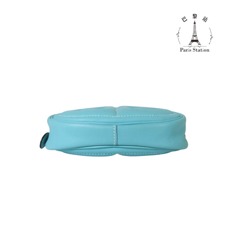 【巴黎站二手名牌專賣店】*現貨*HERMES 愛馬仕 真品*Y刻In the Loop豬鼻子蒂芬尼藍小牛皮銀釦橢圓胸包 腰包-2