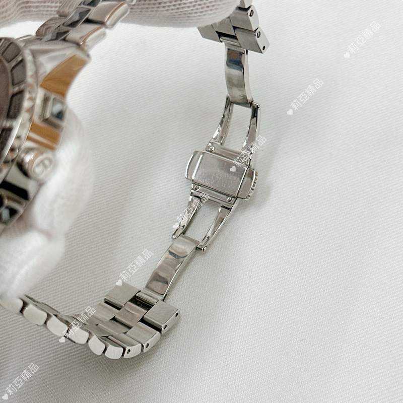 莉亞精品♡ Dior 天然鑽飾水晶三眼鑽錶 二手美品-5