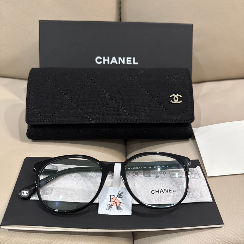Chanel 香奈兒 黑框眼鏡/全新閒置美品-0
