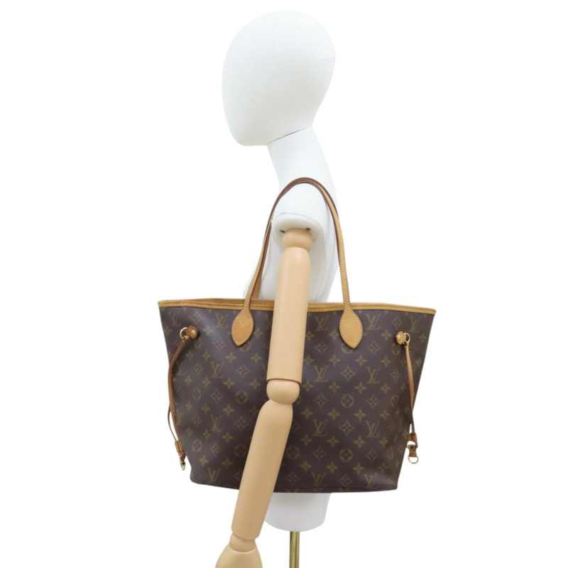 【再降價】棕色 原花 帆布 NEVERFULL MM 托特包 肩背包【LOUIS VUITTON LV 路易威登】 M40156-8