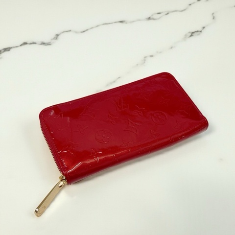 莉亞精品♡LV M91981 漆皮ㄇ拉長夾 紅 二手