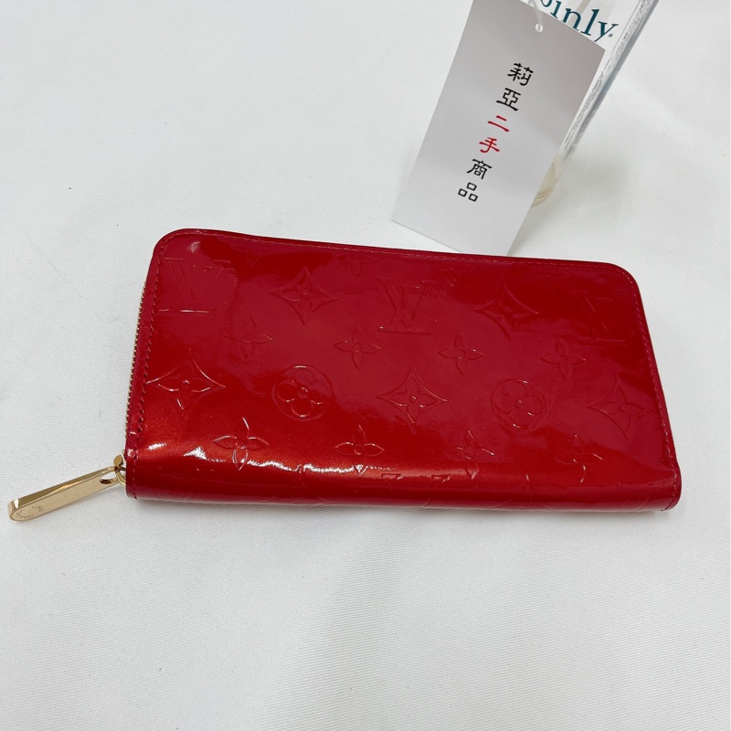 莉亞精品♡LV M91981 漆皮ㄇ拉長夾 紅 二手-2