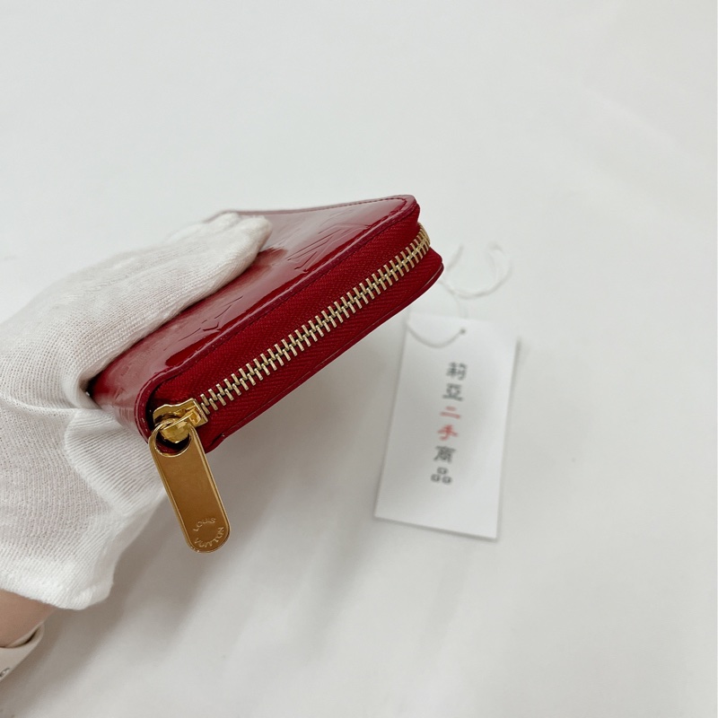 莉亞精品♡LV M91981 漆皮ㄇ拉長夾 紅 二手-5