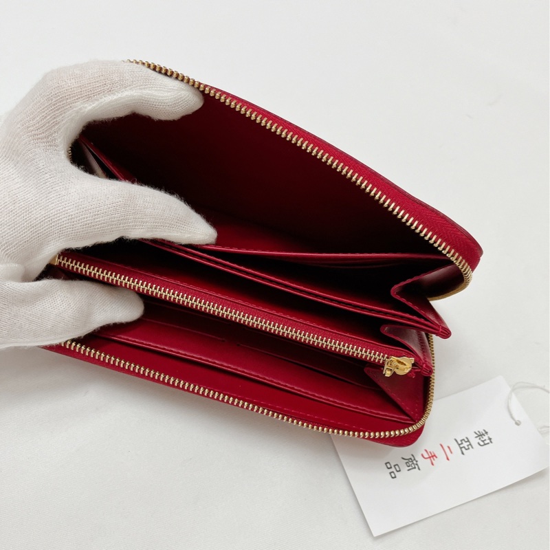 莉亞精品♡LV M91981 漆皮ㄇ拉長夾 紅 二手-13