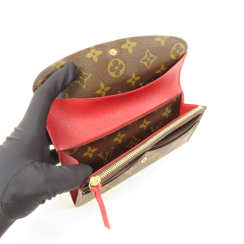 LOUIS VUITTON Monogram Emilie Long Wallet金扣長錢包-10