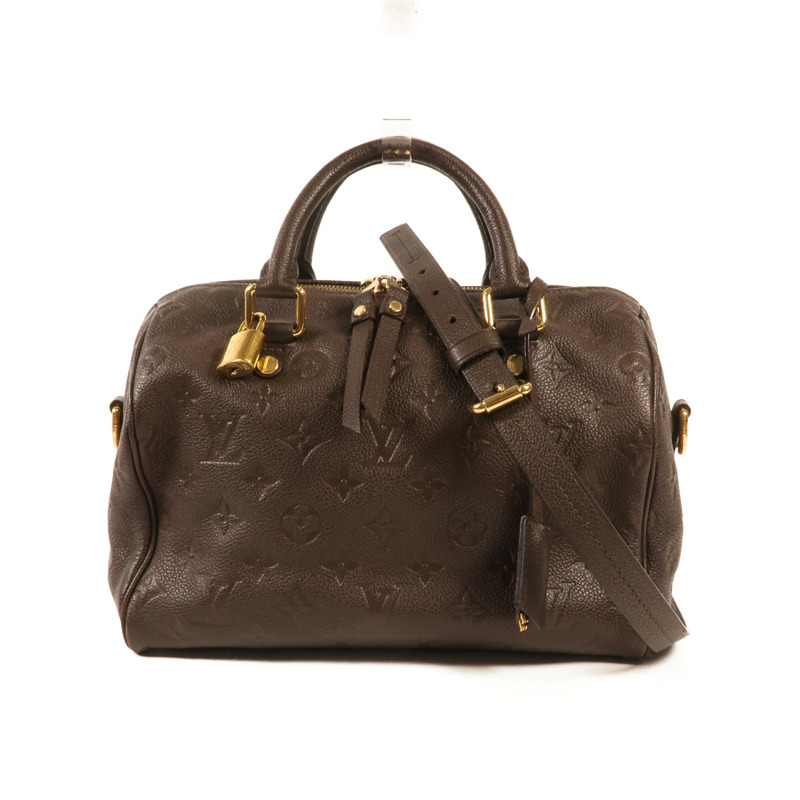 LOUIS VUITTON Monogram Empreinte Speedy bandoulière 25金扣手挽袋-0