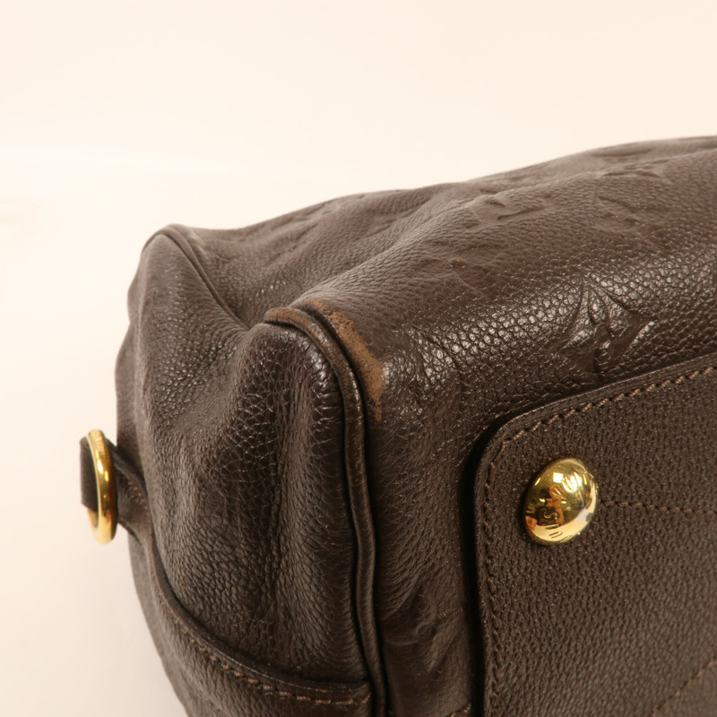 LOUIS VUITTON Monogram Empreinte Speedy bandoulière 25金扣手挽袋-4