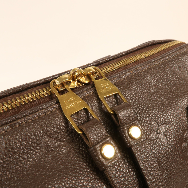 LOUIS VUITTON Monogram Empreinte Speedy bandoulière 25金扣手挽袋-10