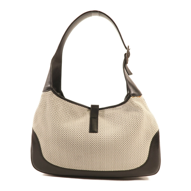 GUCCI 帆布Shoulder Bag銀扣肩背袋-2