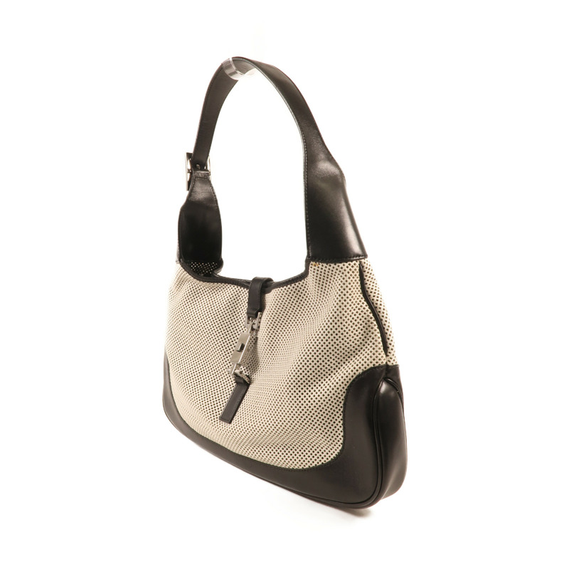 GUCCI 帆布Shoulder Bag銀扣肩背袋-3