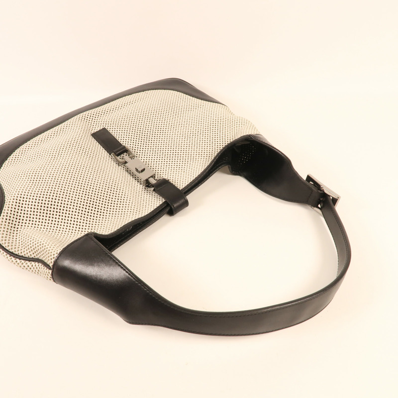 GUCCI 帆布Shoulder Bag銀扣肩背袋-9