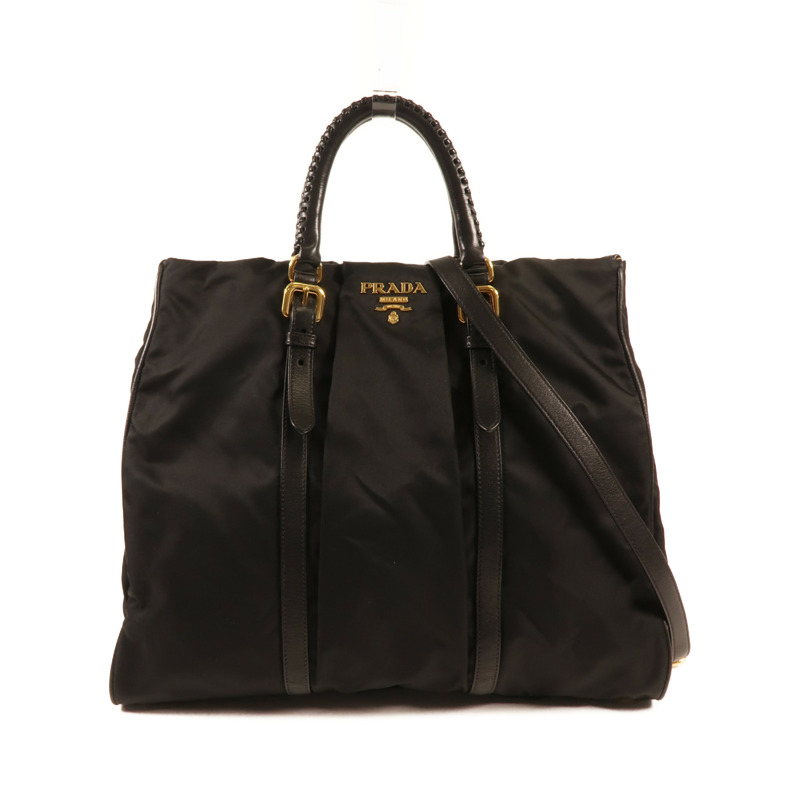 PRADA 尼龍2 Way Shoulder金扣手挽肩背兩用袋-0