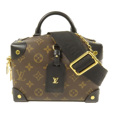 LOUIS VUITTON Monogram Petite Malle Souple金扣手挽肩背兩用袋棕色