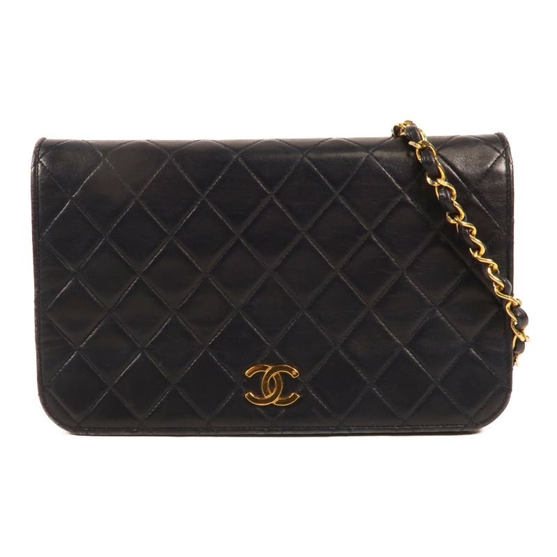 CHANEL 羊皮皮革Chain Shoulder金扣鏈帶肩背袋-0