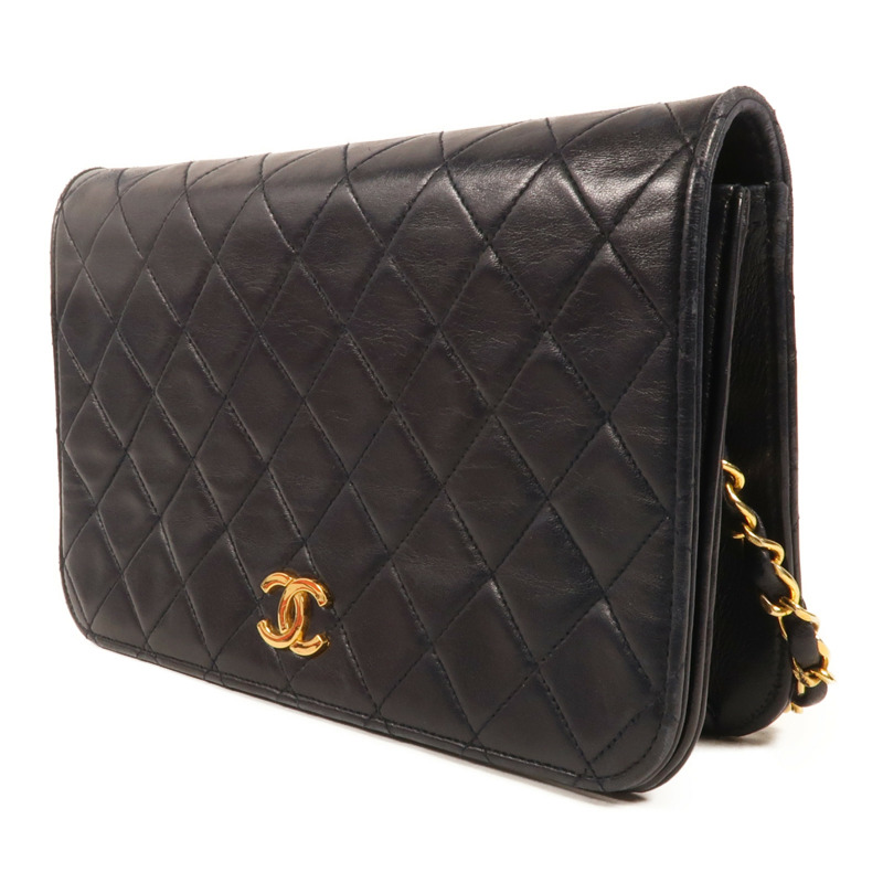 CHANEL 羊皮皮革Chain Shoulder金扣鏈帶肩背袋-2