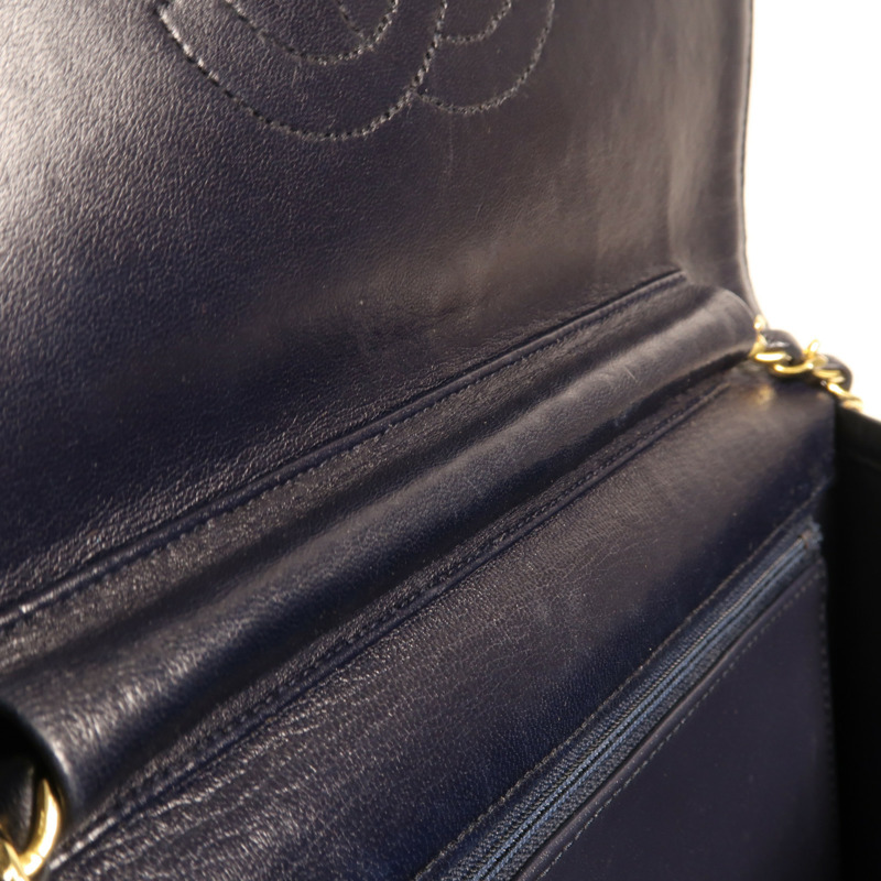 CHANEL 羊皮皮革Chain Shoulder金扣鏈帶肩背袋-10