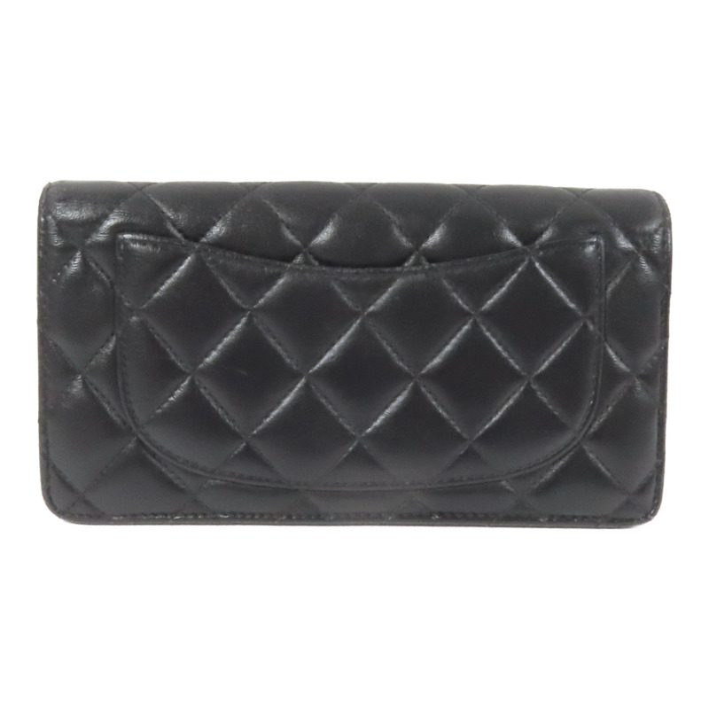 CHANEL 羊皮皮革Long Wallet銀扣長錢包-1