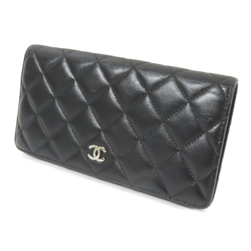CHANEL 羊皮皮革Long Wallet銀扣長錢包-2