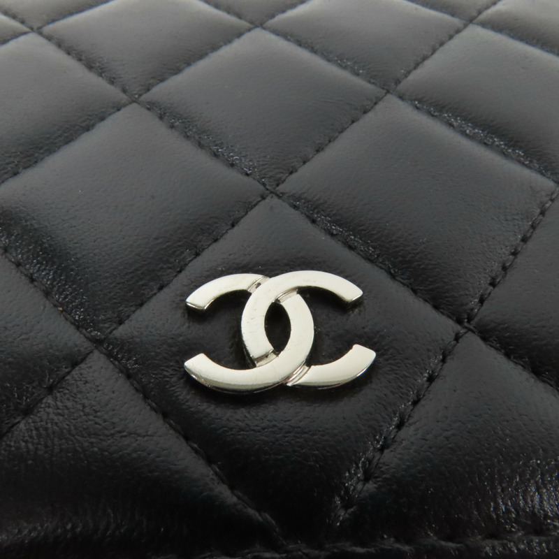 CHANEL 羊皮皮革Long Wallet銀扣長錢包-10