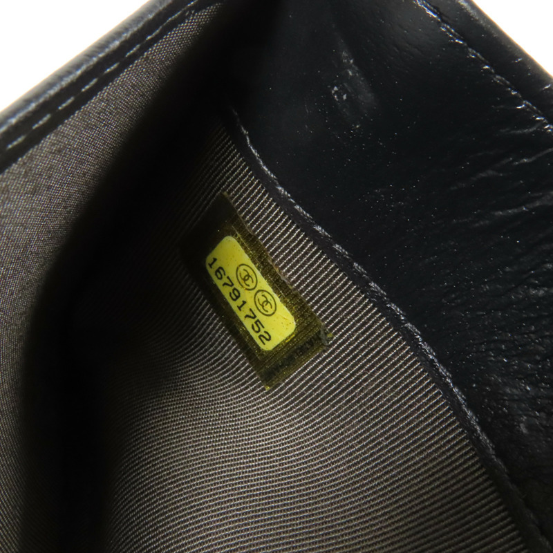 CHANEL 羊皮皮革Long Wallet銀扣長錢包-14