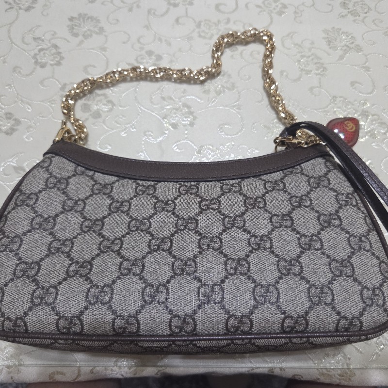 gucci ophidia 草莓吊飾款 鏈條肩背包 附寬背帶-11
