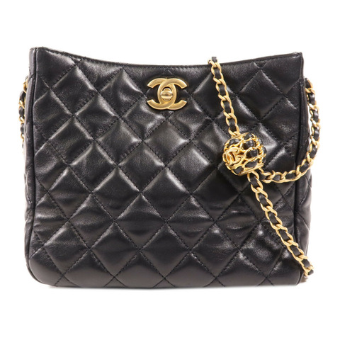 CHANEL 羊皮皮革Matelasse Small金扣鏈帶肩背袋