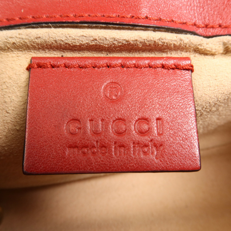 GUCCI 羊皮皮革GG Marmont Super Mini金扣鏈帶肩背袋-5