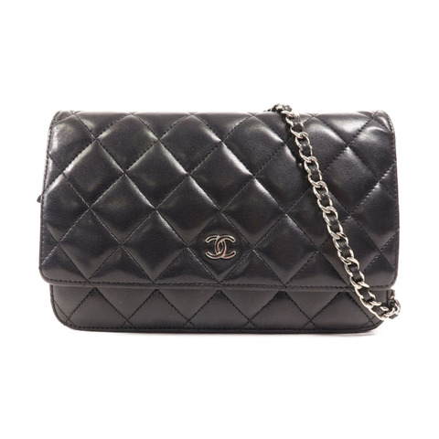 CHANEL 羊皮皮革WOC Wallet On Chain銀扣鏈帶肩背袋
