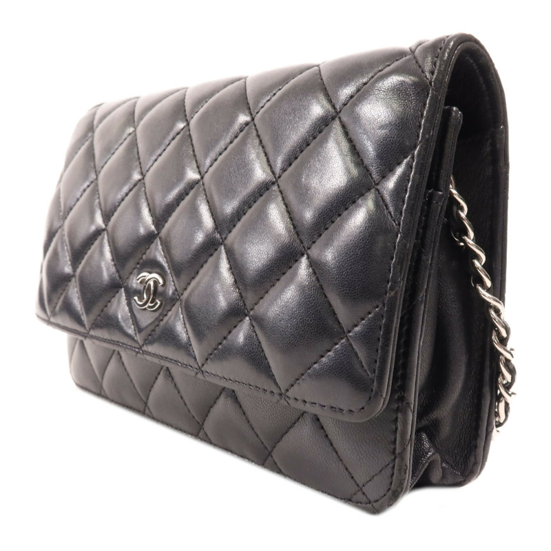 CHANEL 羊皮皮革WOC Wallet On Chain銀扣鏈帶肩背袋-2